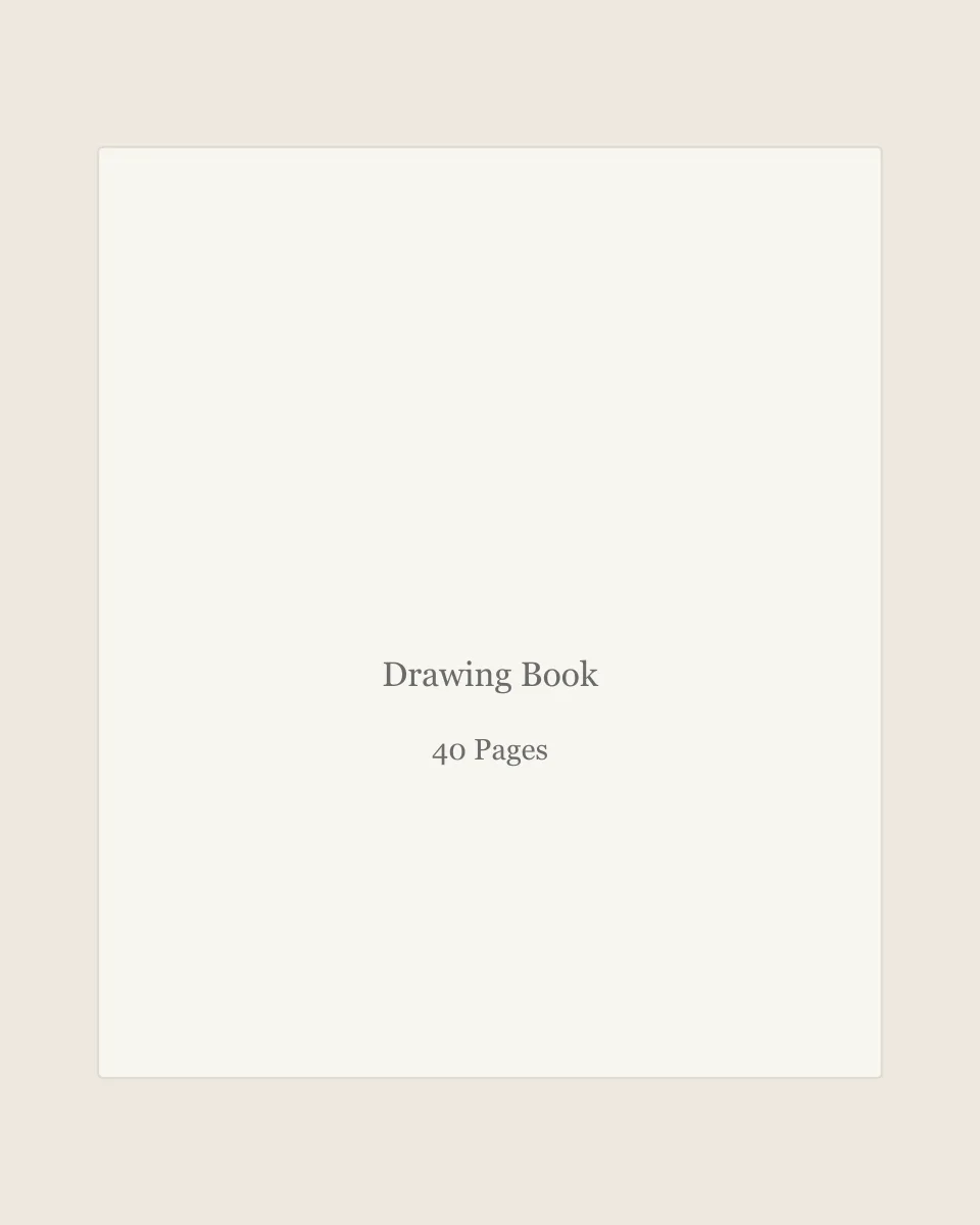 Drawing book with blank thick pages
